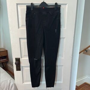 SPANX Black Distressed Jeggings